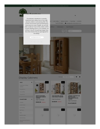 Buy wooden display cabinet in Auckland - Oak Furniture Store & Sofas
