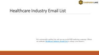 Healthcare Industry Email List