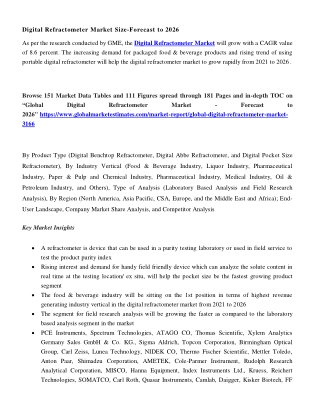 Global Digital Refractometer Market - Forecasts to 2026