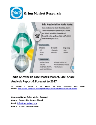 India Anesthesia Face Masks Market Trends, Size, Competitive Analysis and Foreca