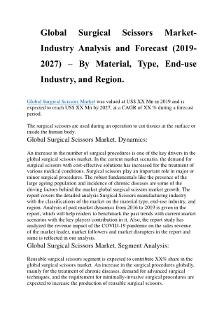 Global Surgical Scissors Market
