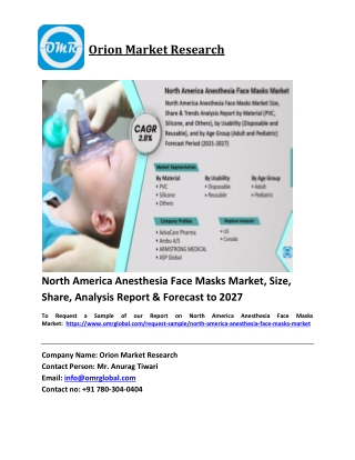 North America Anesthesia Face Masks Market Trends, Size, Competitive Analysis an