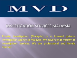 Investigation Services Malaysia