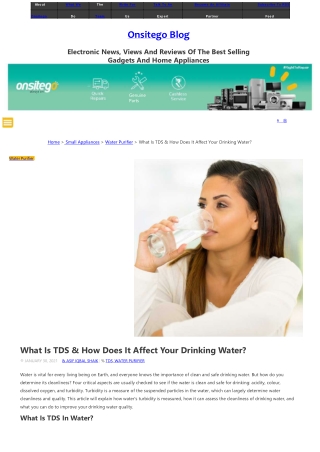 What Is TDS & How Does It Affect Your Drinking Water?