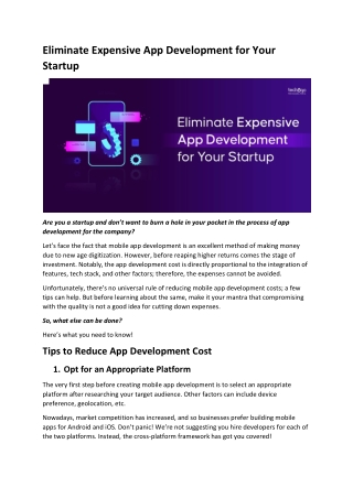 Eliminate Expensive App Development for Your Startup