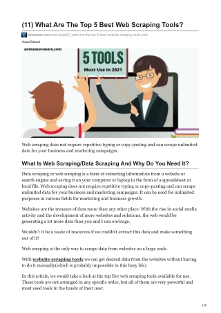 Which is the best website scrapping tool?