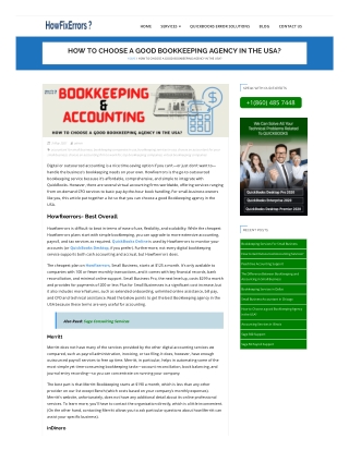 How to Choose a good Bookkeeping Agency in the USA