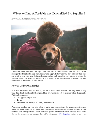 Where to Find Affordable and Diversified Pet Supplies