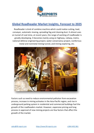 Global Roadheader Market Insights, Forecast to 2025