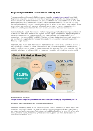 Polyisobutylene Market To Touch US$6.39 Bn By 2025