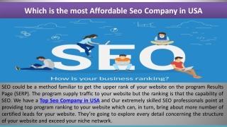 Which is the most Affordable Seo Company in USA