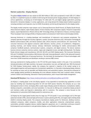 Display Market with COVID-19 Impact Analysis