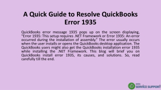 A Quick Guide to Resolve QuickBooks Error 1935