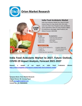 India Food Acidulants Market Share, Trends and Overview 2020-2026