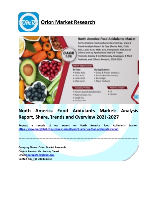 North America Food Acidulants Market: Analysis Report, Share, and Report 2026