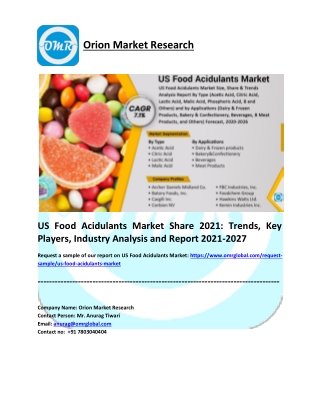 US Food Acidulants Market Size, Share, Impressive Industry Growth, Report 2026