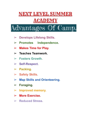 Article 18 MAY - NEXT LEVEL SUMMER ACADEMY