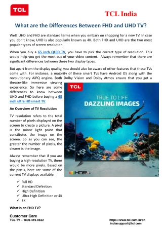 What are the Differences Between FHD and UHD TV?
