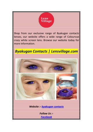 Byakugan Contacts  Lensvillage1