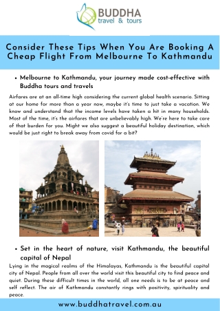 Consider These Tips When You Are Booking A Cheap Flight From Melbourne To Kathmandu