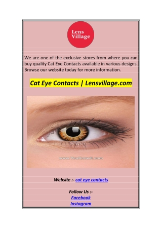 Cat Eye Contacts  1