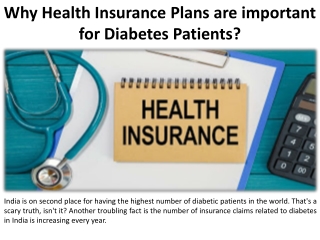 What are the Benefits of Health Insurance Plans for Diabetic Patients