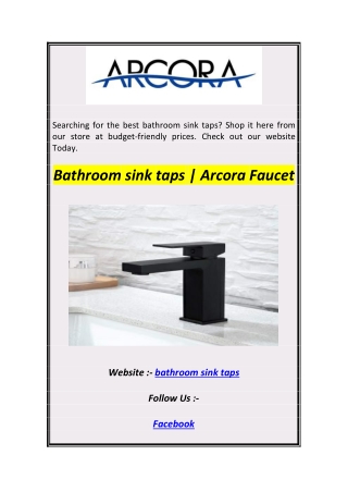 Bathroom sink taps  Arcora Faucet1