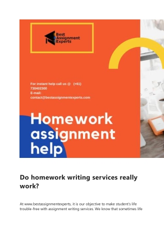 Do homework writing services really work