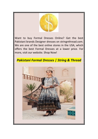 Pakistani Formal Dresses  String & Thread1