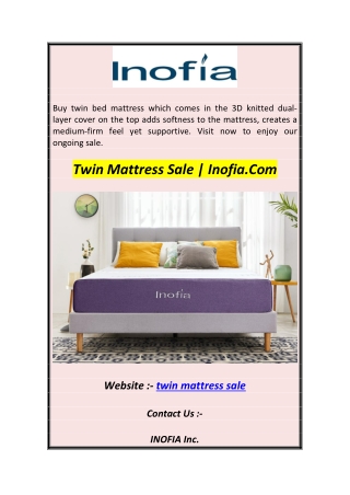 Twin Mattress Sale  Inofia1