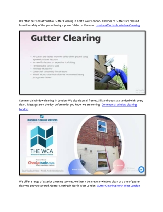 Gutter Cleaning North West London