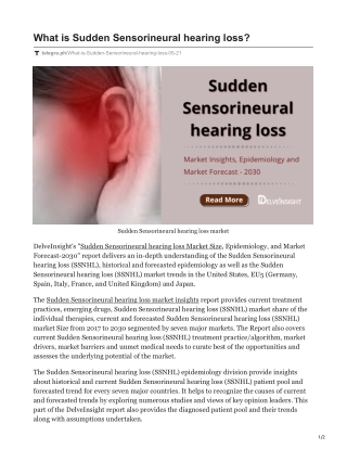 Sudden Sensorineural hearing loss market