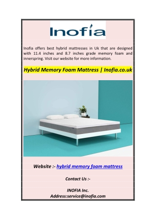 Hybrid Memory Foam Mattress  Inofia.co.uk1