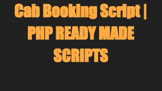 Cab Booking Clone Scripts-PHP READY MADE SCRIPTS