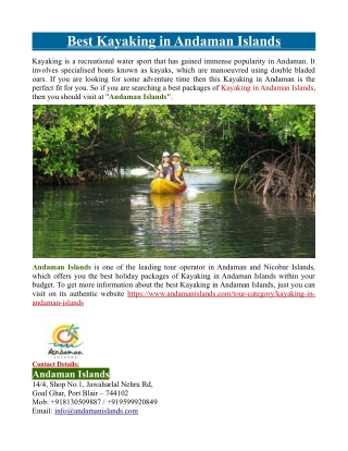 Best Kayaking in Andaman Islands