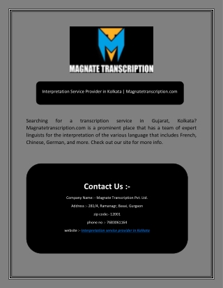 Interpretation Service Provider in Kolkata | Magnatetranscription.com