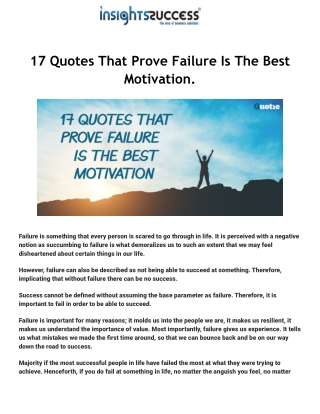 17 quotes that prove Failure is the best motivation.