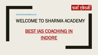 Welcome to sharma academy best ias coaching in indore