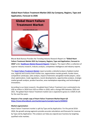 Global Heart Failure Treatment Market Research Report 2021-2026