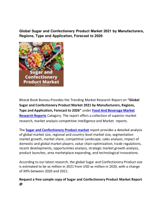 Global Sugar and Confectionery Product Market 2021 by Manufacturers Forecast 202