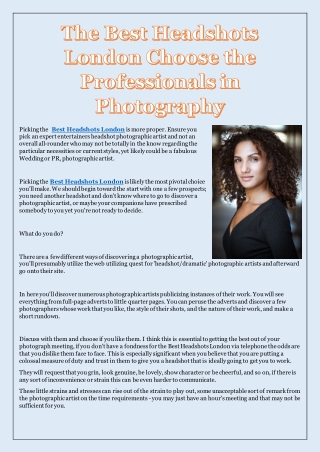 The Best Headshots London Choose the Professionals in Photography