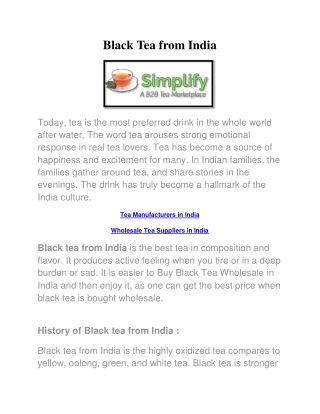 Black Tea from India