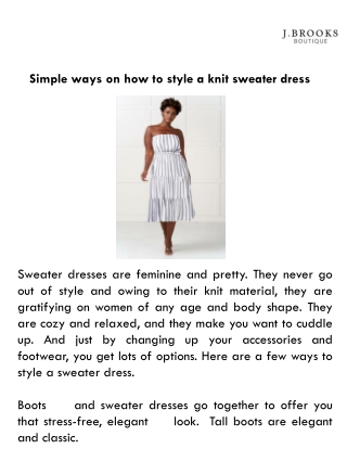 Simple ways on how to style a knit sweater dress