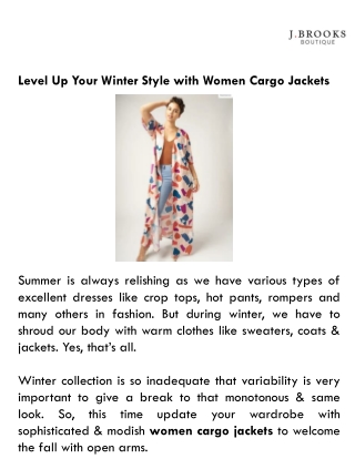 Level Up Your Winter Style with Women Cargo Jackets