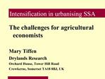 Intensification in urbanising SSA