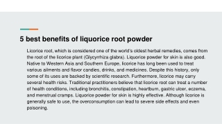 best benefits of liquorice root powder