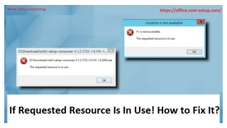If Requested Resource Is In Use! How to Fix It?