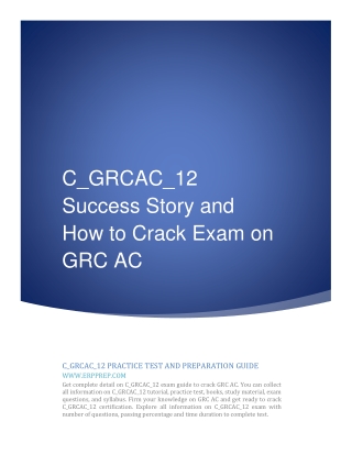 C_GRCAC_12 Success Story and How to Crack Exam on GRC AC