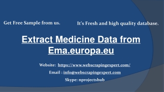 Extract Medicine Data from Ema.europa.eu