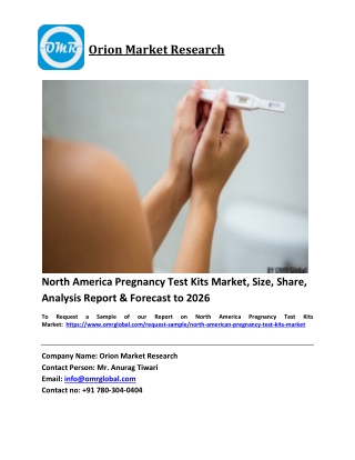 North America Pregnancy Test Kits Market Trends, Size, Competitive Analysis and